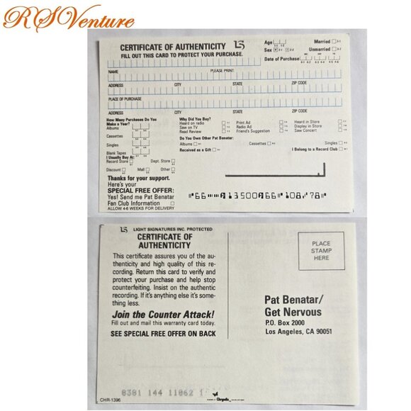 Vintage 1982 Pat Benatar "GET NERVOUS" LP Album - Picture 5 of 6